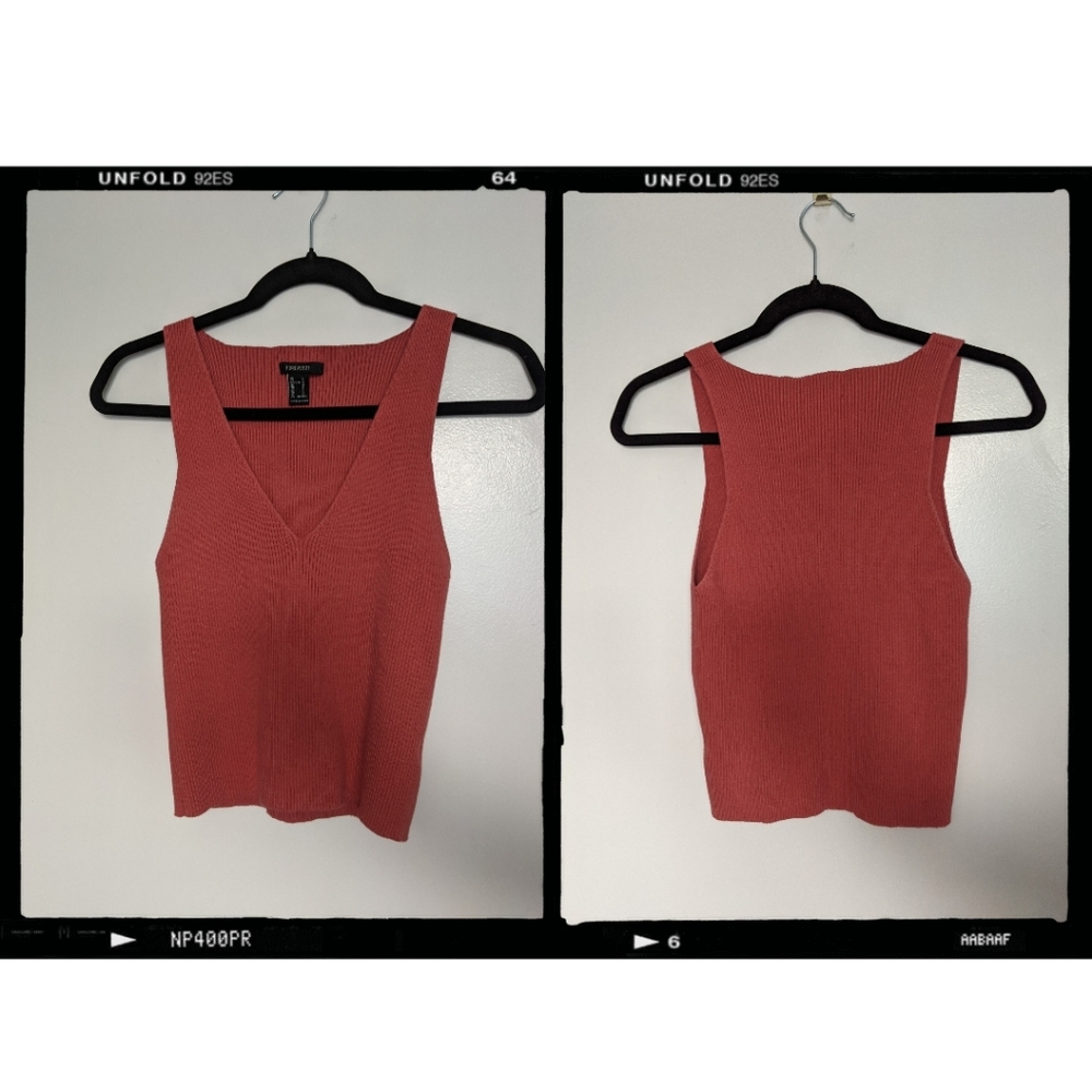 Forever 21 - Coral Pink Ribbed Tank- US size large
